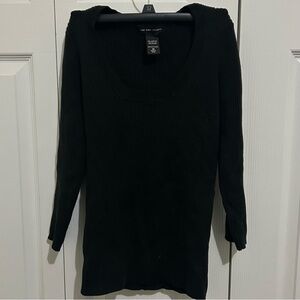 Vintage New York & Company Women’s Small Black V-Neck Sweater Y2K
